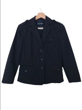 Club Monaco Military Blazer Jacket | Black Button Up
